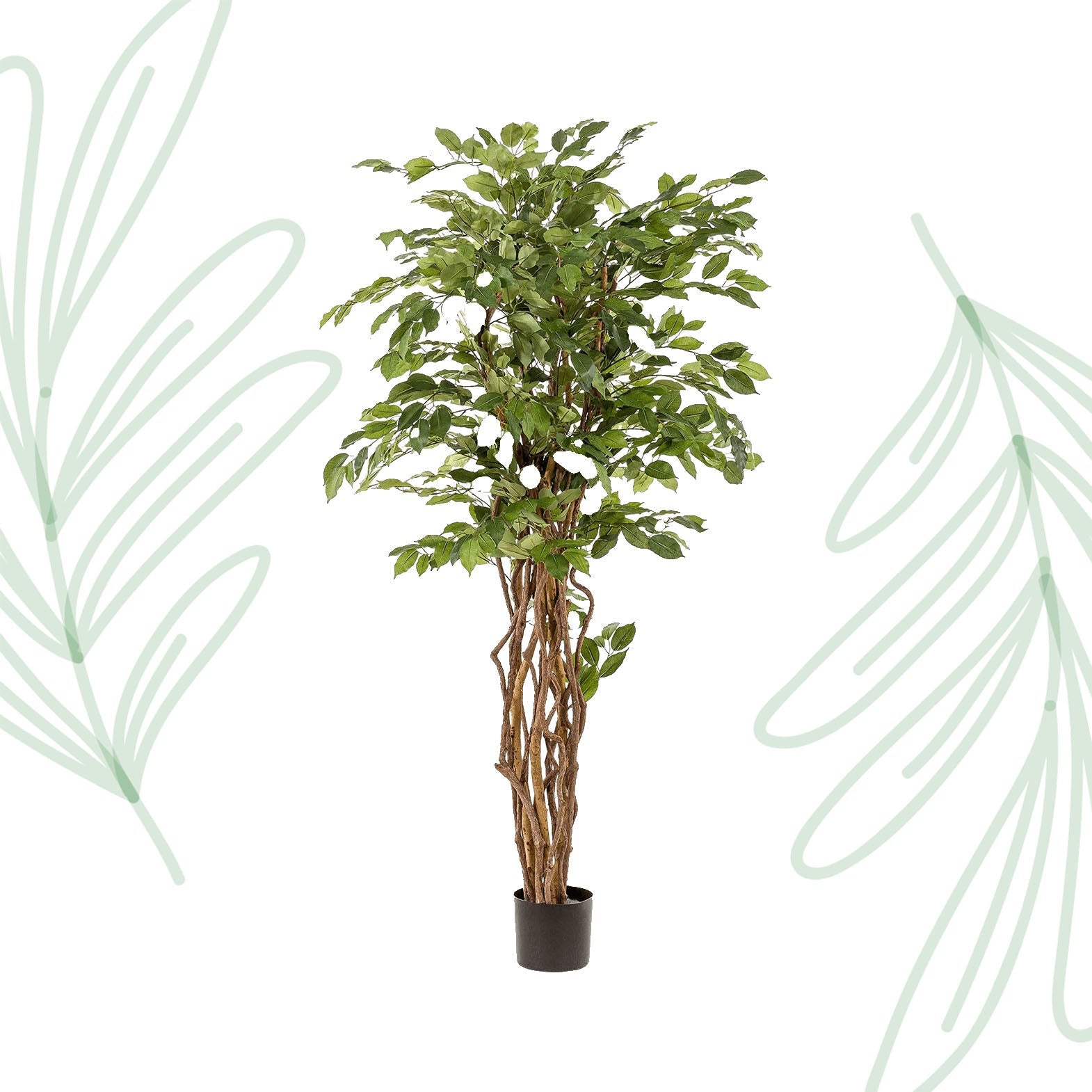 Kunstplant - Ficus liana - Vioolbladplant - 170 cm - Forestbloom