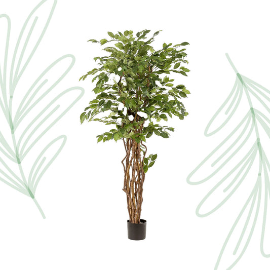 Kunstplant - Ficus liana - Vioolbladplant - 170 cm - Forestbloom