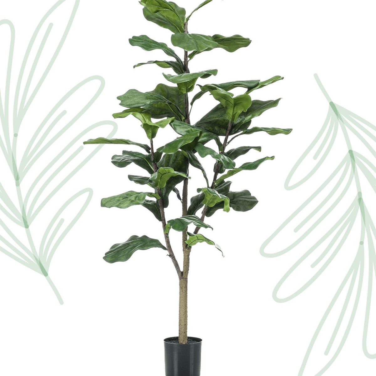 Kunstplant - Ficus Lyrata - Tabaksplant - 120 cm - Forestbloom