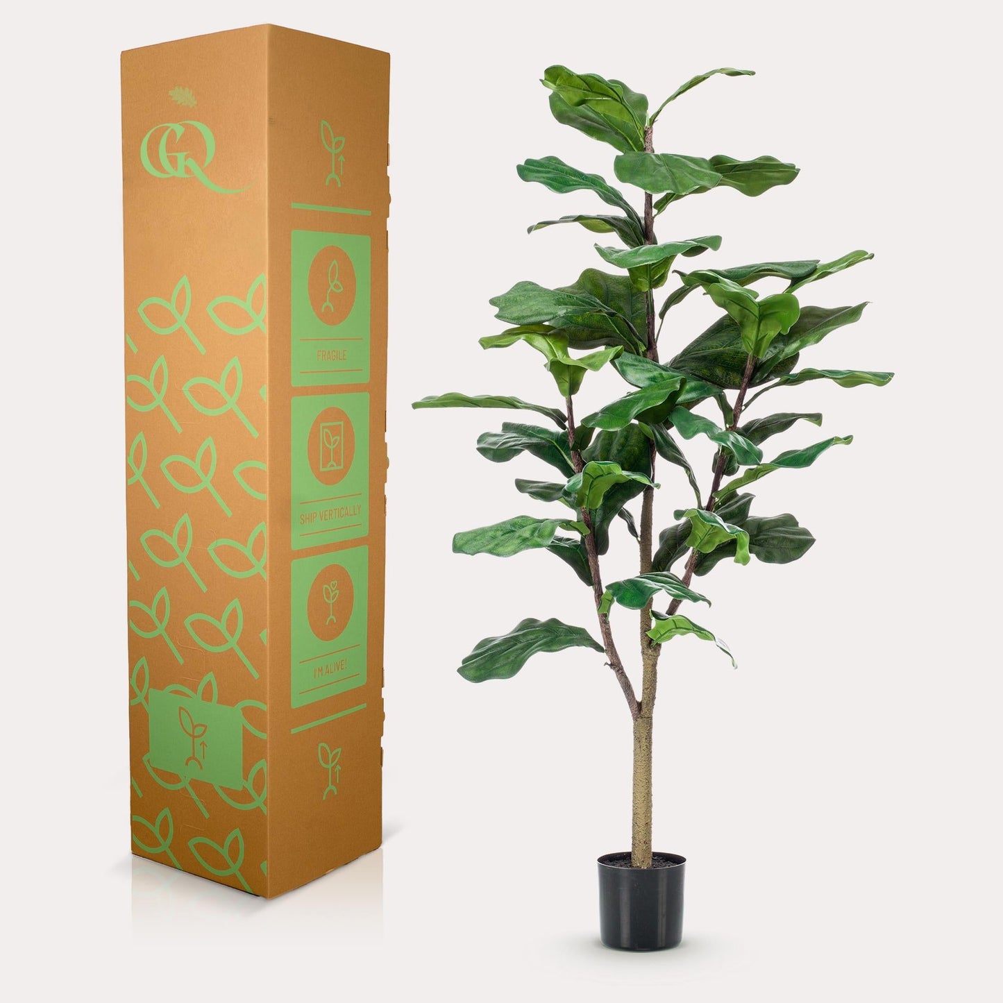 Kunstplant - Ficus Lyrata - Tabaksplant - 120 cm - Forestbloom