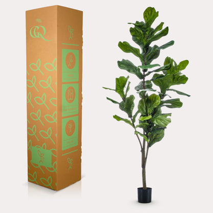 Kunstplant - Ficus Lyrata - Tabaksplant - 150 cm - Forestbloom