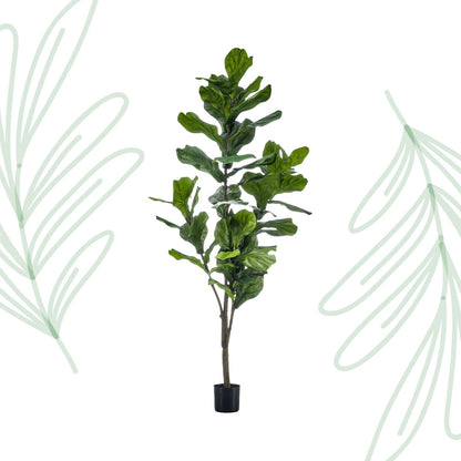 Kunstplant - Ficus Lyrata - Tabaksplant - 150 cm - Forestbloom