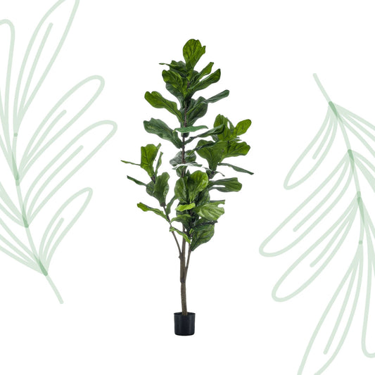 Kunstplant - Ficus Lyrata - Tabaksplant - 150 cm - Forestbloom