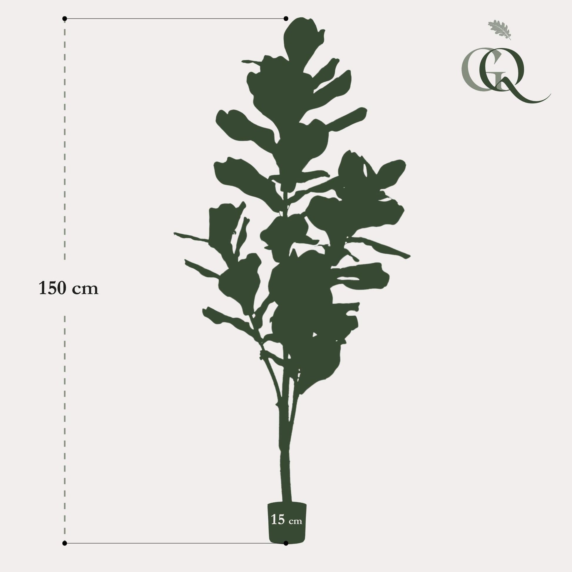 Kunstplant - Ficus Lyrata - Tabaksplant - 150 cm - Forestbloom