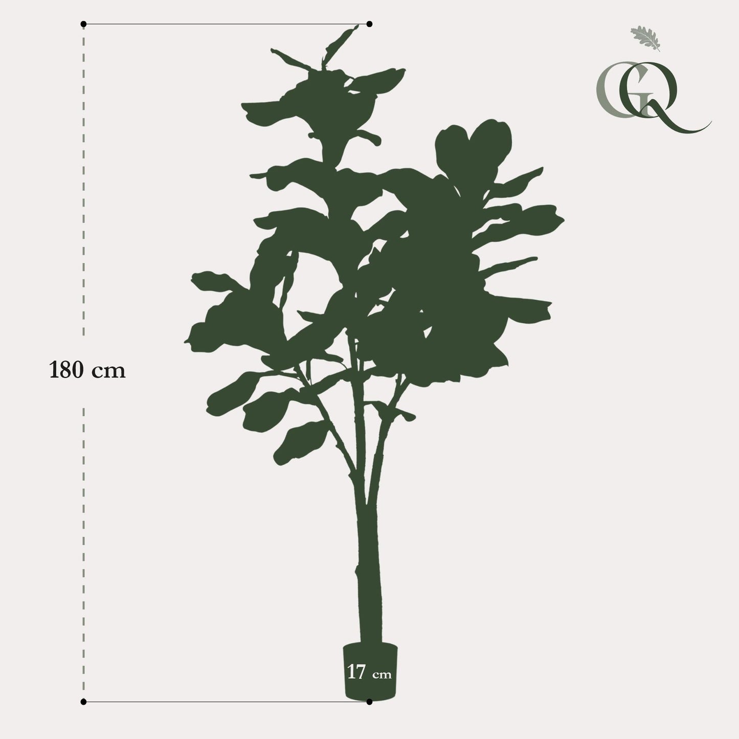 Kunstplant - Ficus Lyrata - Tabaksplant - 180 cm - Forestbloom