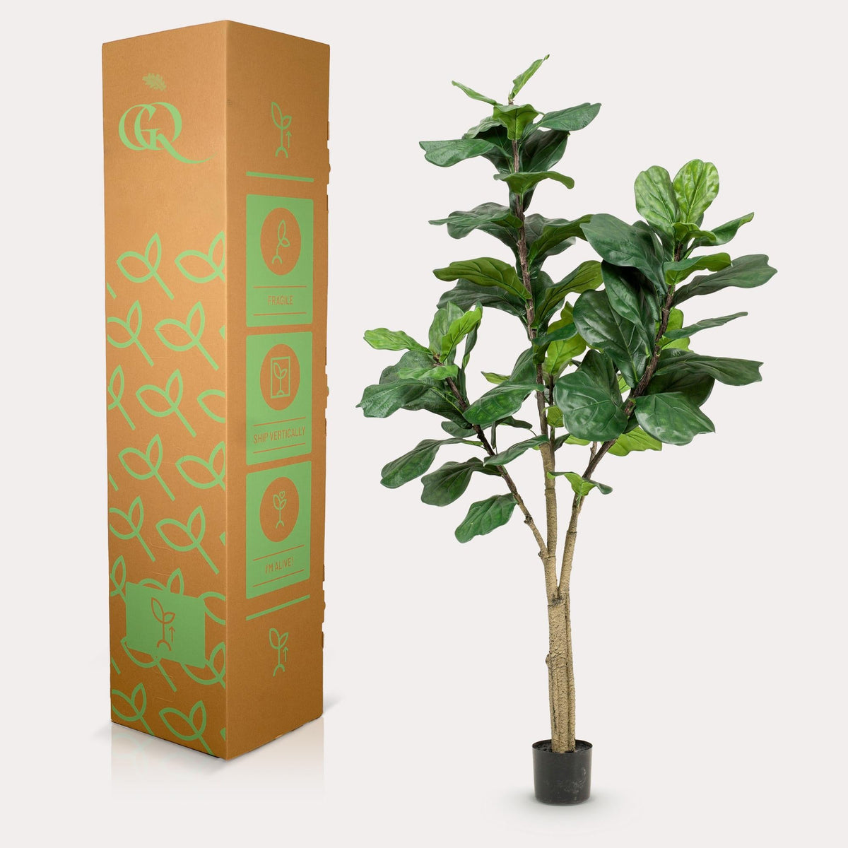 Kunstplant - Ficus Lyrata - Tabaksplant - 180 cm - Forestbloom