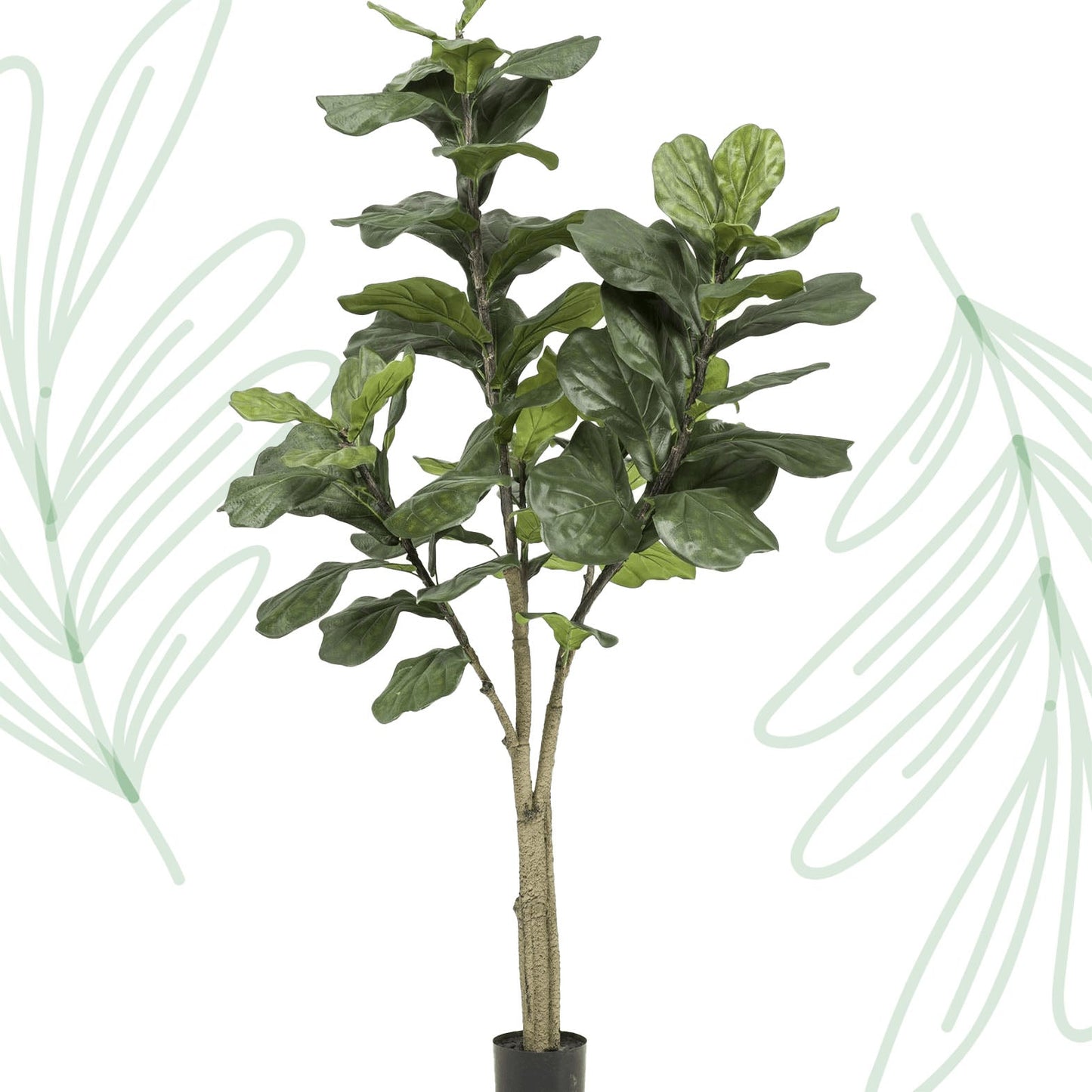 Kunstplant - Ficus Lyrata - Tabaksplant - 180 cm - Forestbloom