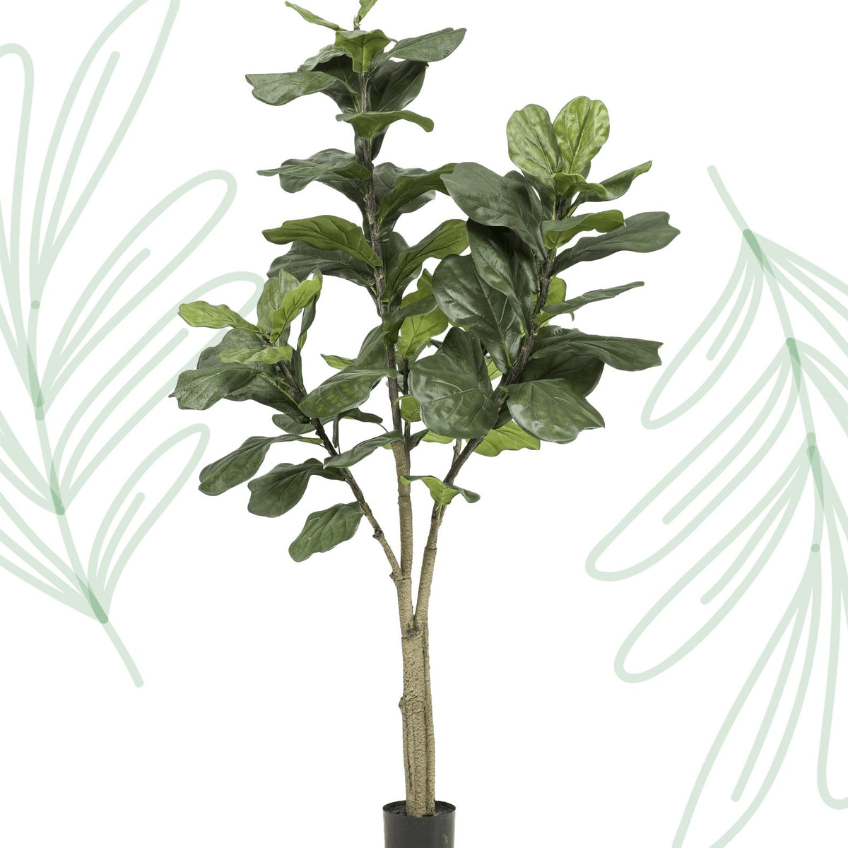Kunstplant - Ficus Lyrata - Tabaksplant - 180 cm - Forestbloom