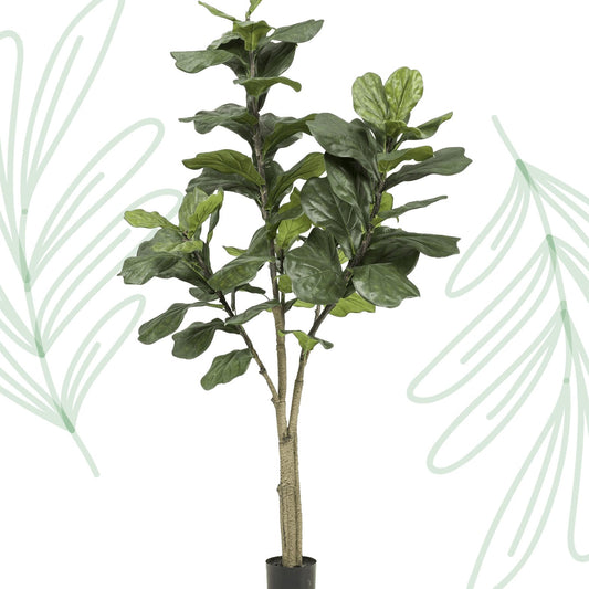 Kunstplant - Ficus Lyrata - Tabaksplant - 180 cm - Forestbloom