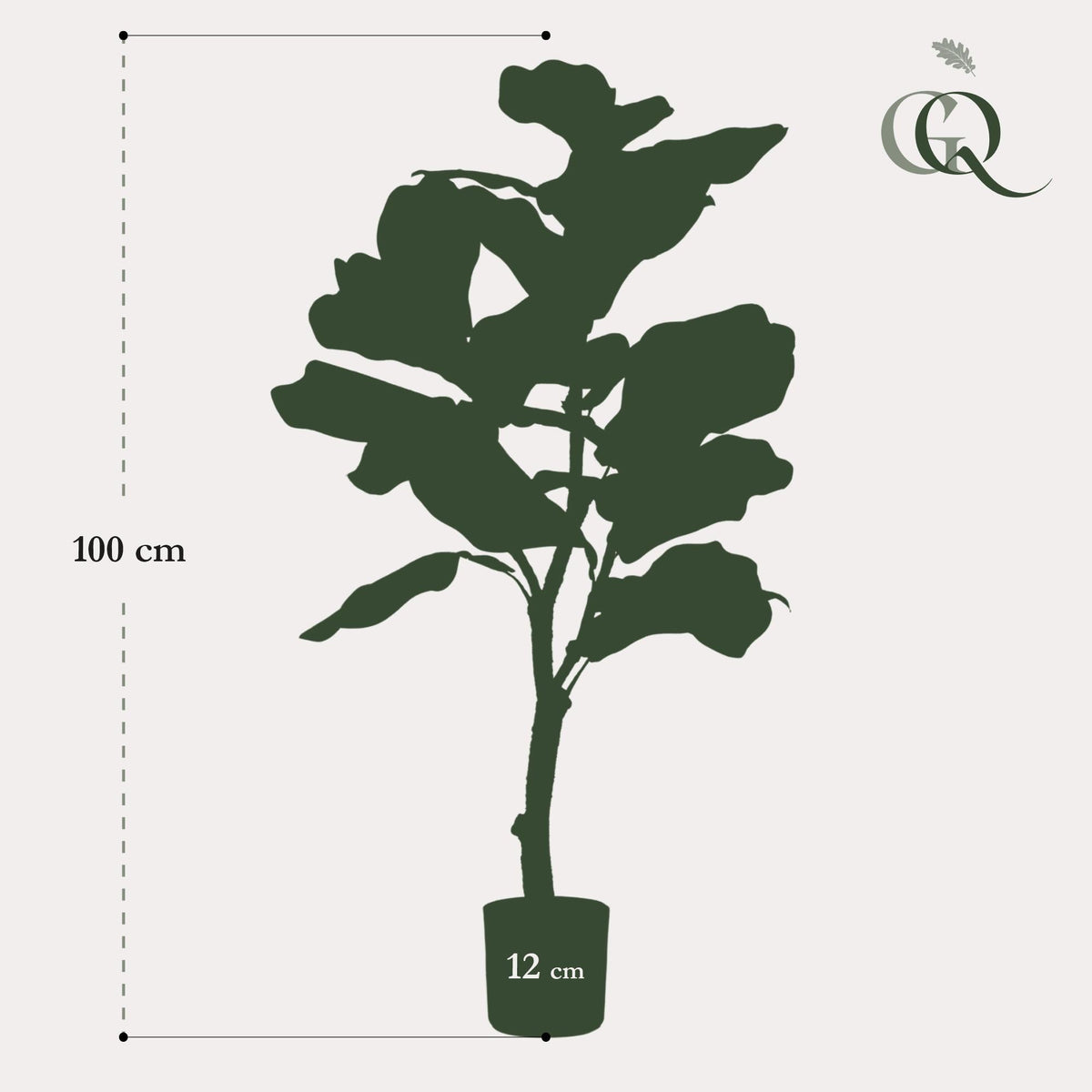 Kunstplant - Ficus Lyrata - Tabaksplant - 90 cm - Forestbloom