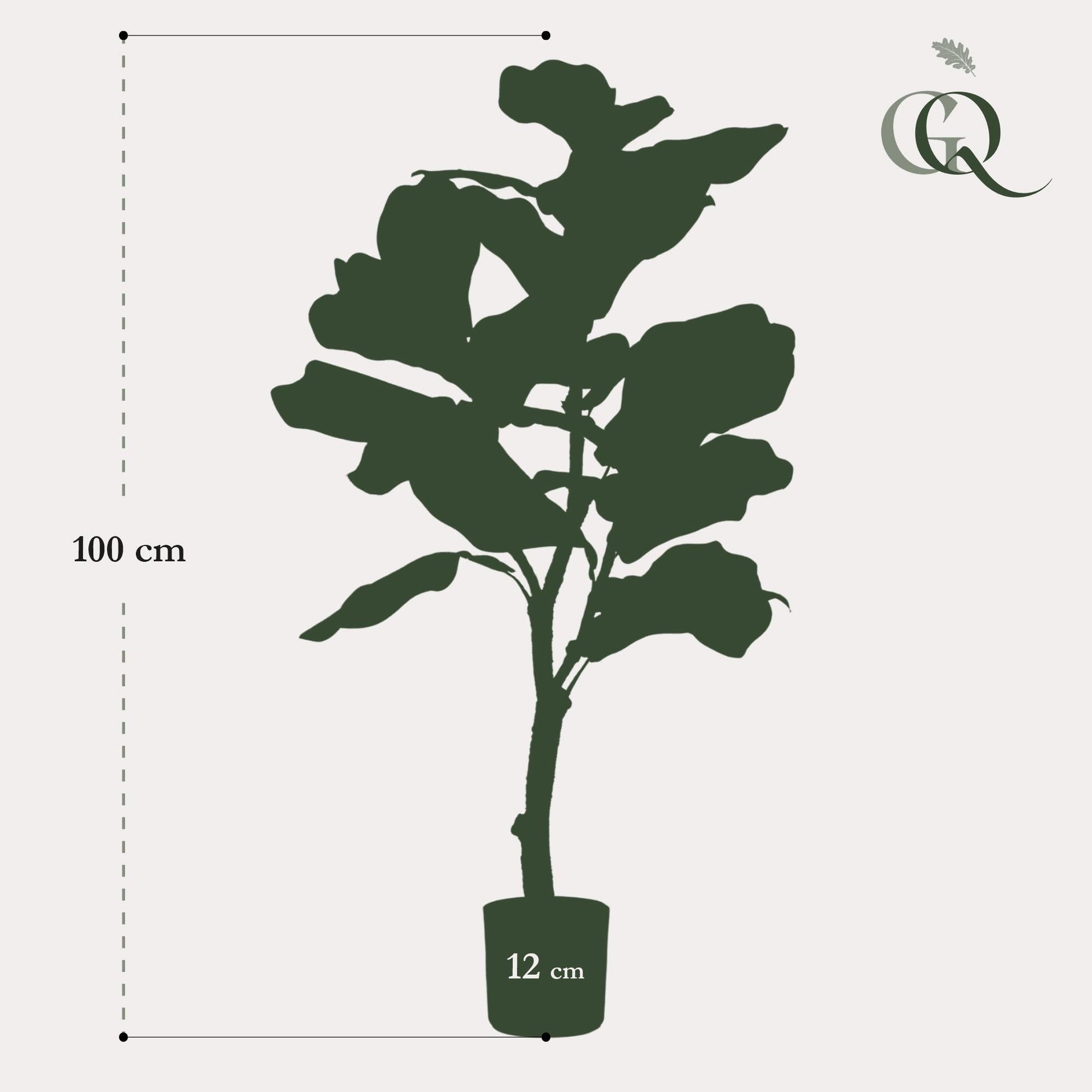 Kunstplant - Ficus Lyrata - Tabaksplant - 90 cm - Forestbloom