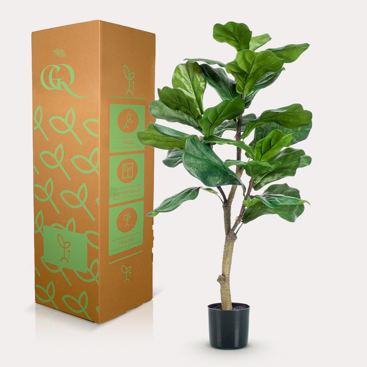 Kunstplant - Ficus Lyrata - Tabaksplant - 90 cm - Forestbloom