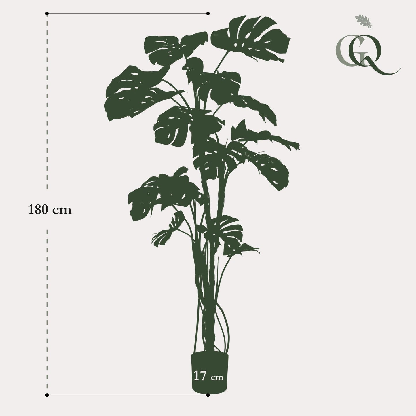 Kunstplant - Monstera - Gatenplant - 180 cm - Forestbloom