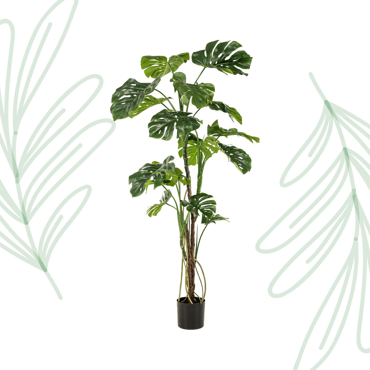Kunstplant - Monstera - Gatenplant - 180 cm - Forestbloom