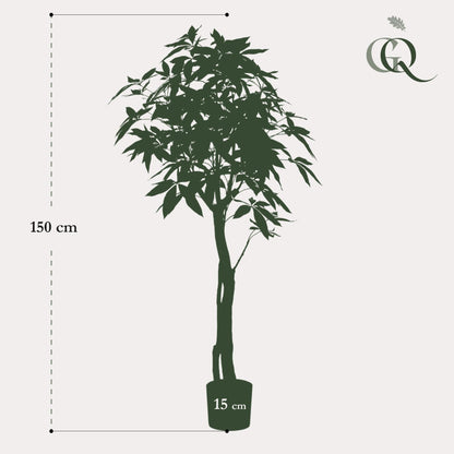 Kunstplant - Pachira Aquatica - Geldboom - 150 cm - Forestbloom