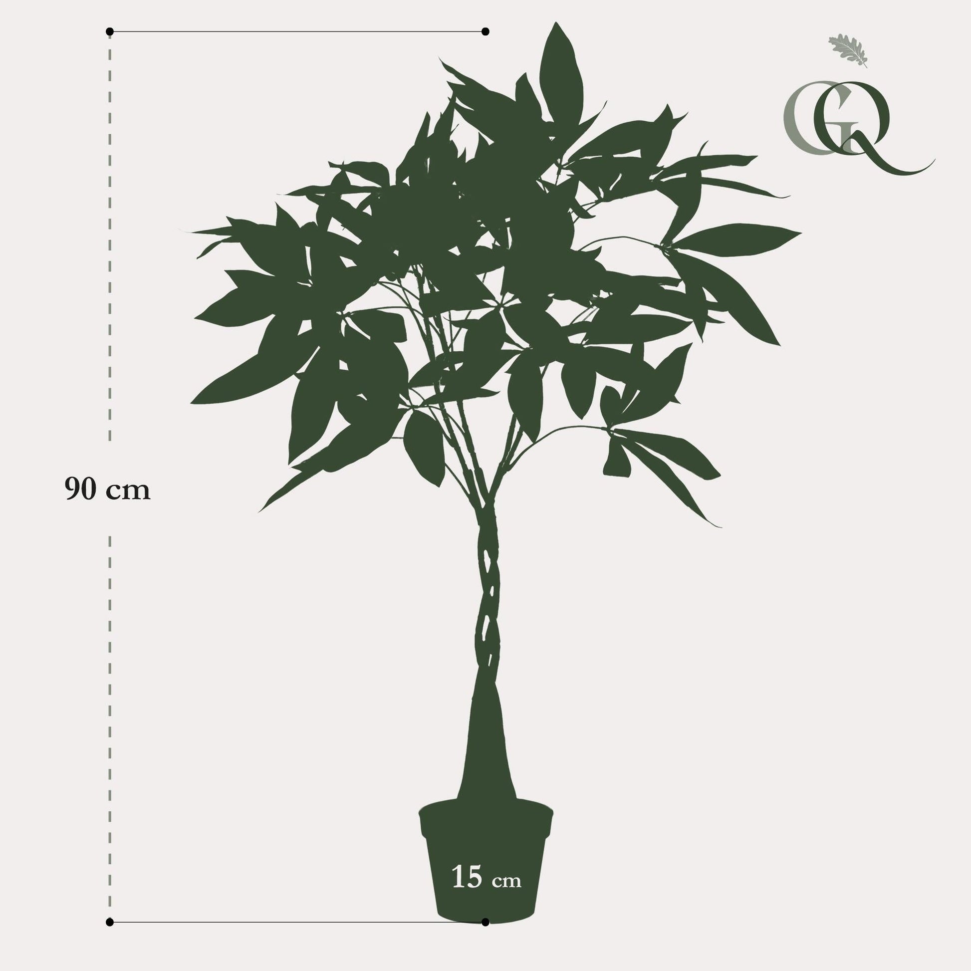 Kunstplant - Pachira aquatica - Geldboom - 90 cm - Forestbloom