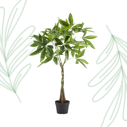 Kunstplant - Pachira aquatica - Geldboom - 90 cm - Forestbloom