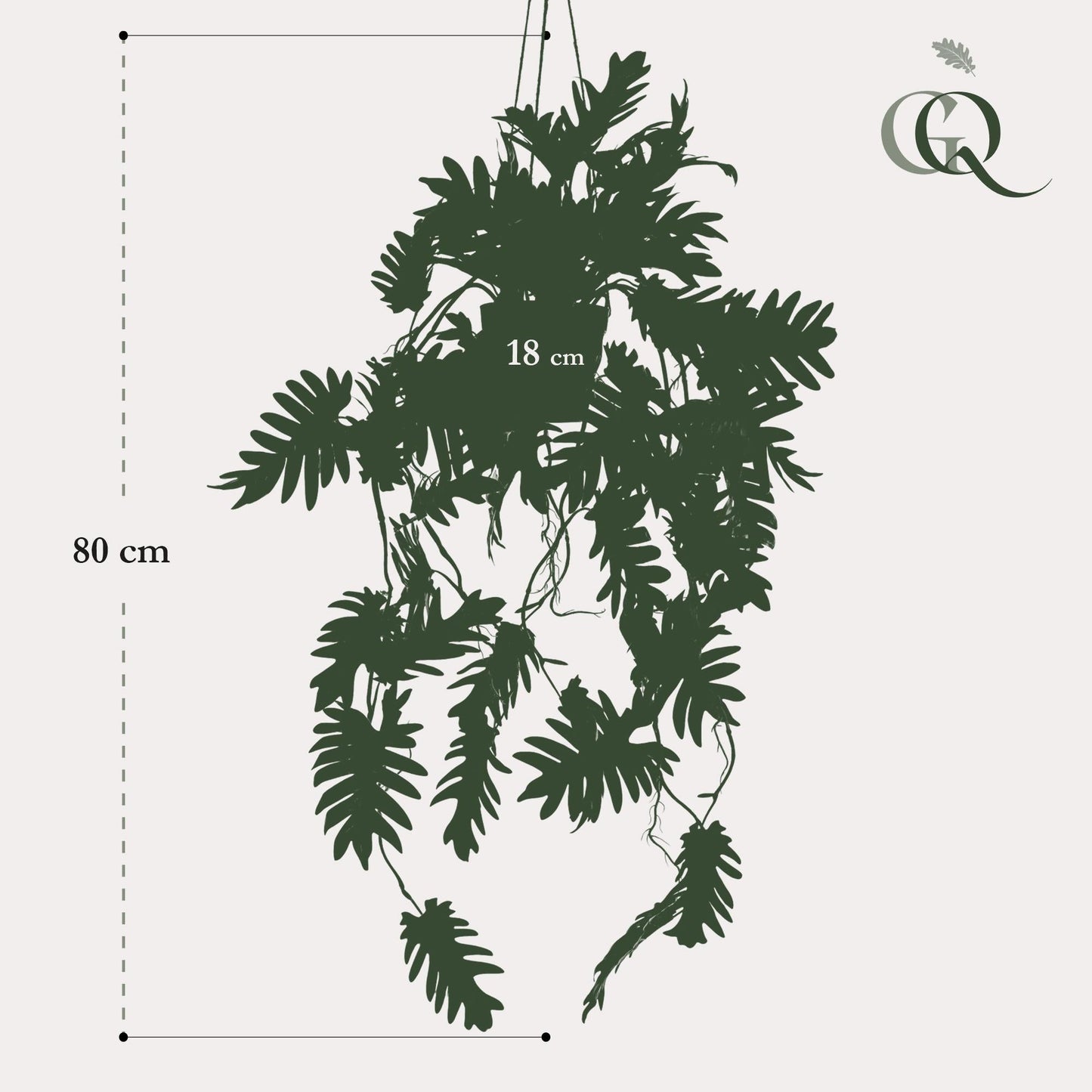 Kunstplant - Philodendron - Klimmende boomliefhebber - 80 cm - Forestbloom