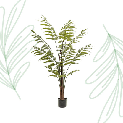 Kunstplant - Rumohra Adiantiformis - Ledervaren - 150 cm - Forestbloom