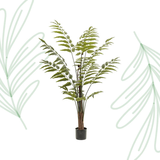 Kunstplant - Rumohra Adiantiformis - Ledervaren - 150 cm - Forestbloom