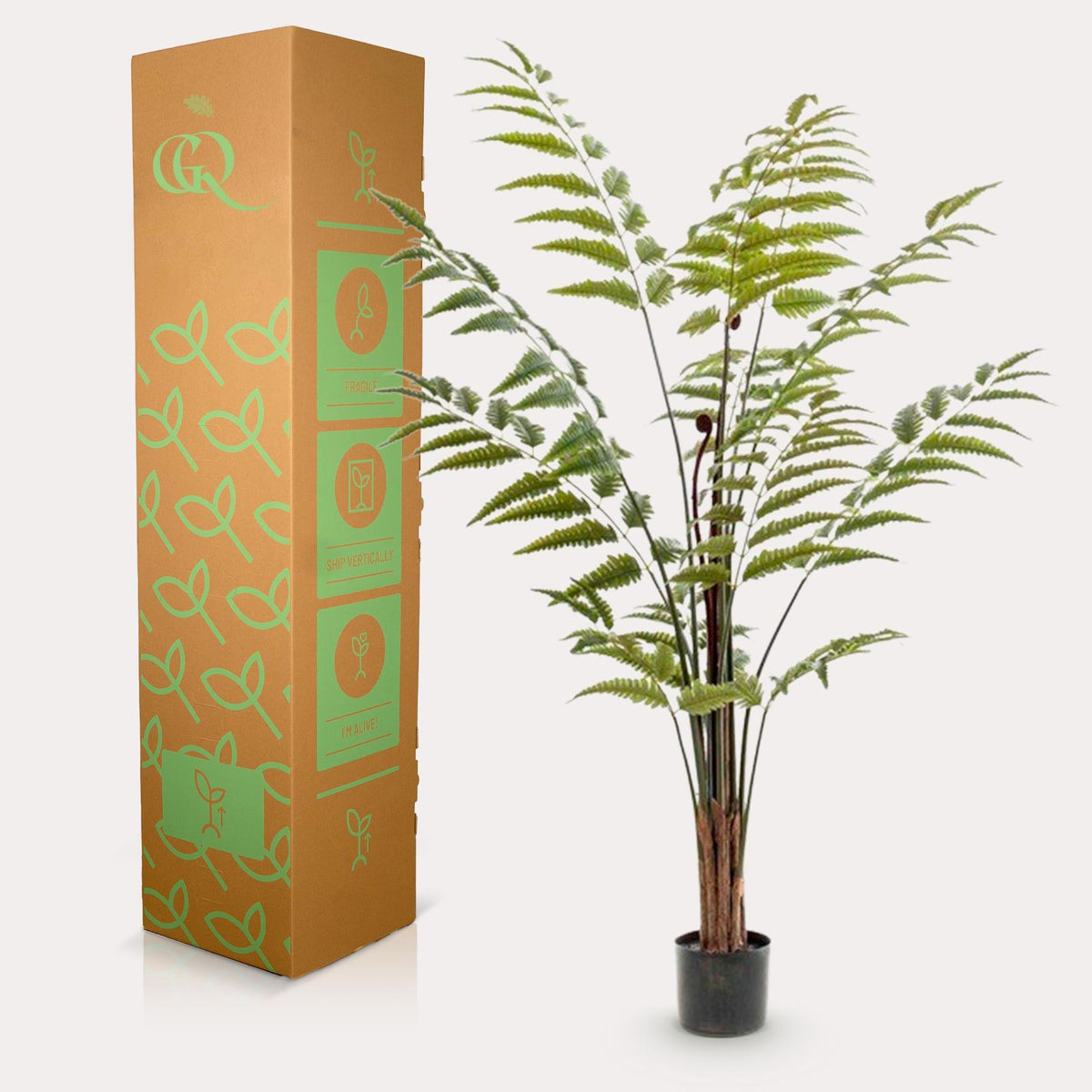 Kunstplant - Rumohra Adiantiformis - Ledervaren - 150 cm - Forestbloom