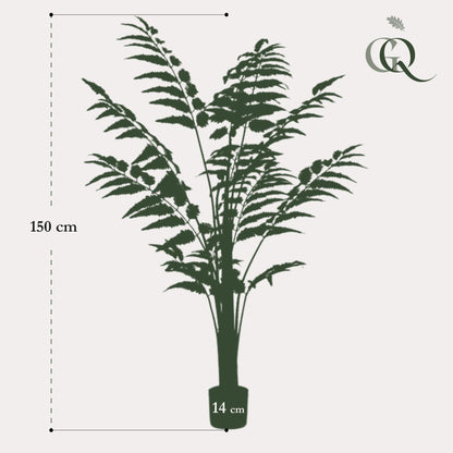 Kunstplant - Rumohra Adiantiformis - Ledervaren - 150 cm - Forestbloom