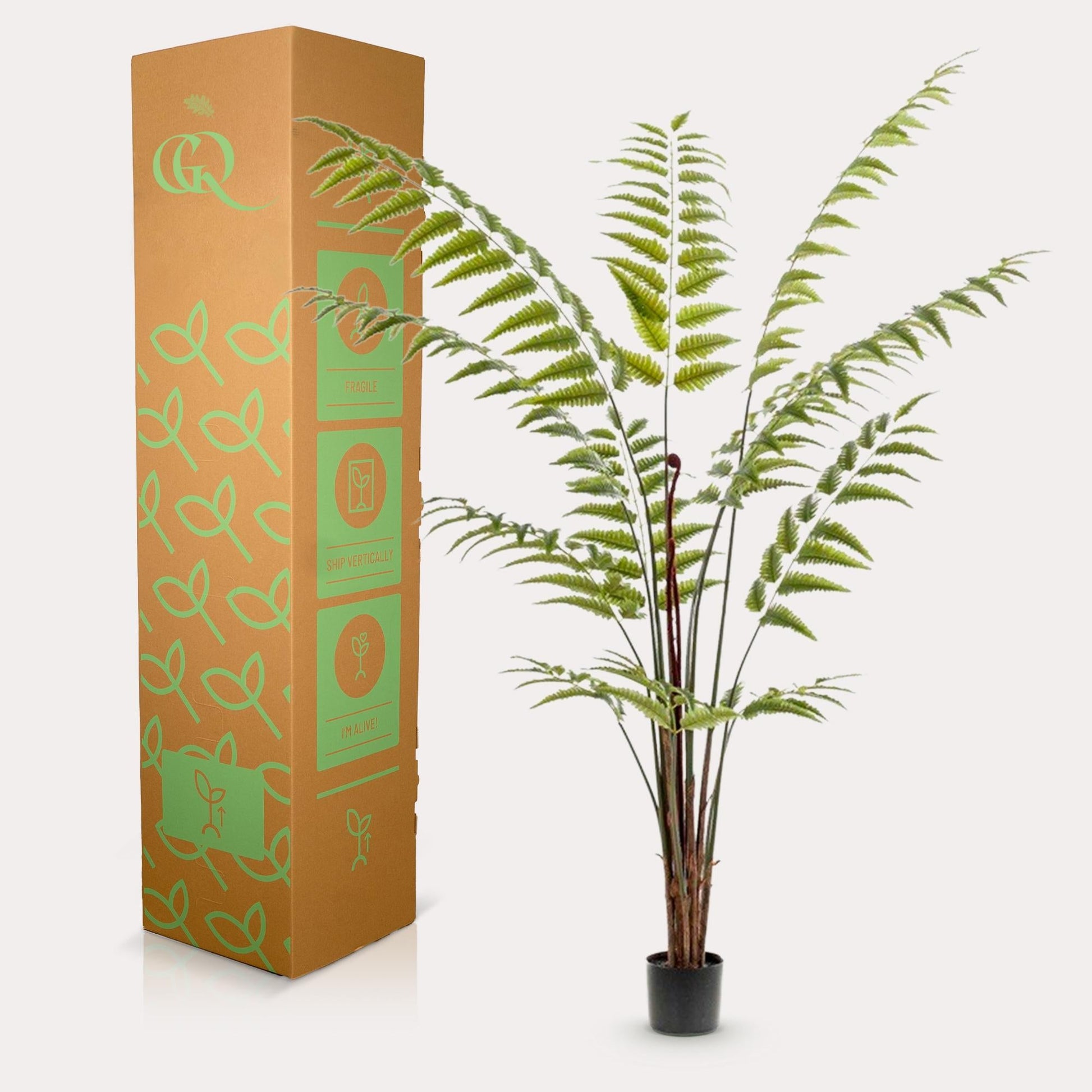 Kunstplant - Rumohra Adiantiformis - Ledervaren - 180 cm - Forestbloom