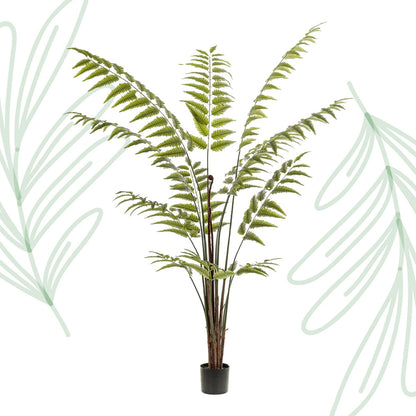 Kunstplant - Rumohra Adiantiformis - Ledervaren - 180 cm - Forestbloom