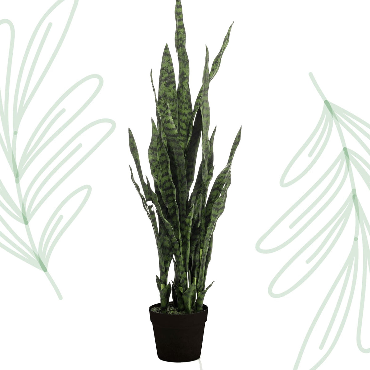 Kunstplant - Sanseveria black coral - Vrouwentong - 97 cm - Forestbloom