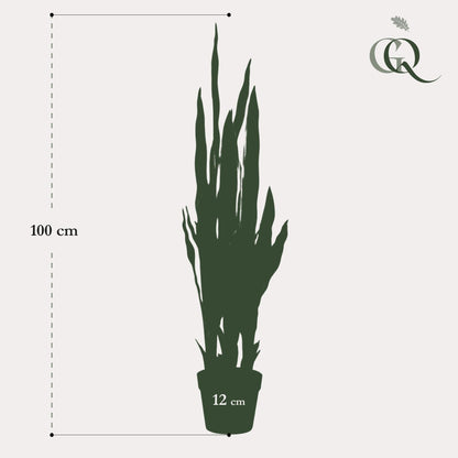 Kunstplant - Sanseveria Trifasciata - Vrouwentong - 97 cm - Forestbloom
