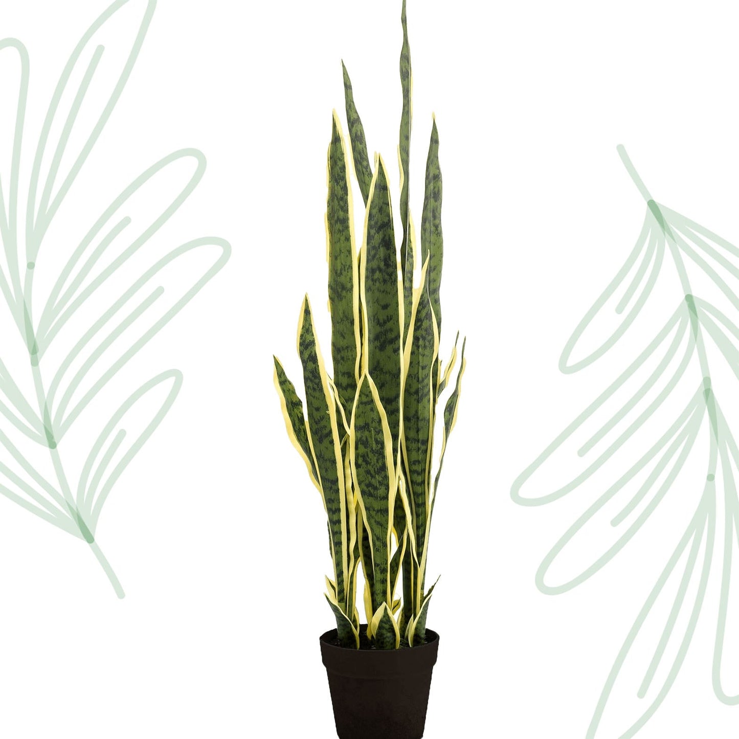 Kunstplant - Sanseveria Trifasciata - Vrouwentong - 97 cm - Forestbloom