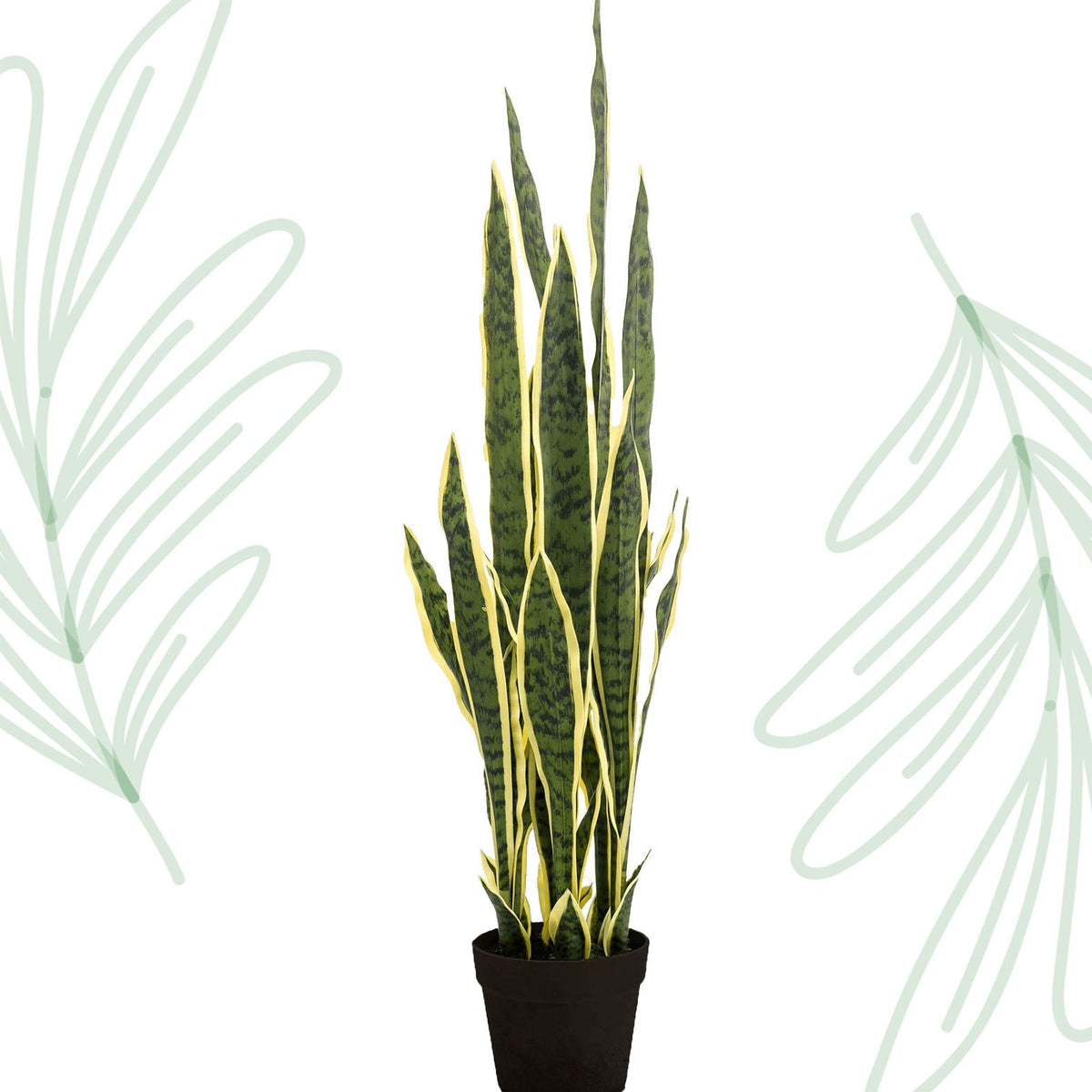 Kunstplant - Sanseveria Trifasciata - Vrouwentong - 97 cm - Forestbloom