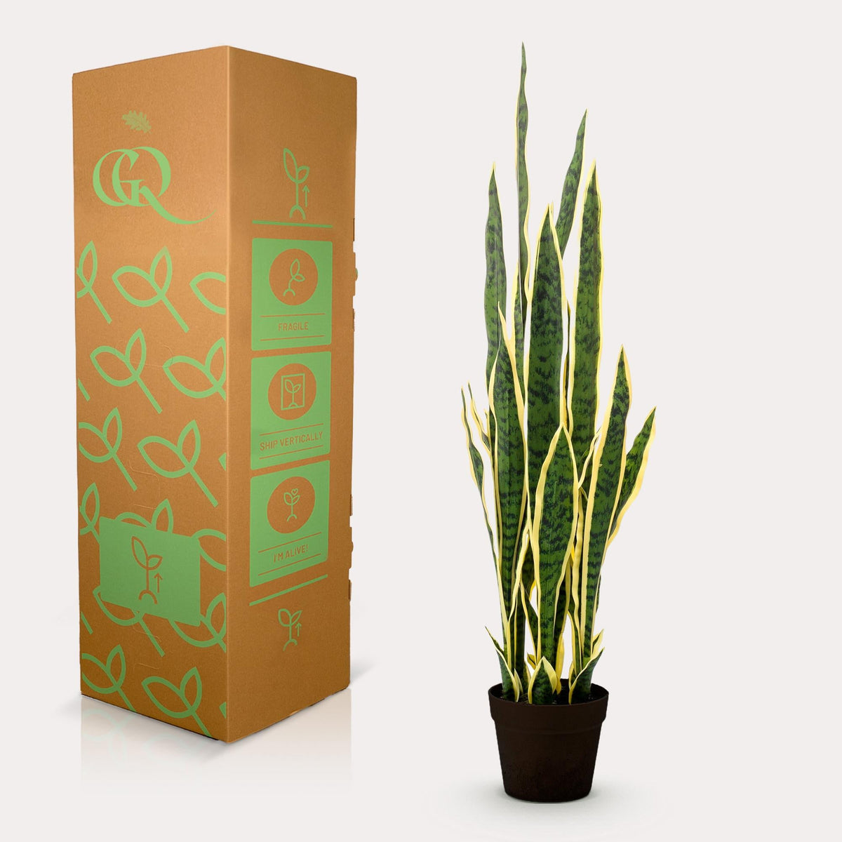 Kunstplant - Sanseveria Trifasciata - Vrouwentong - 97 cm - Forestbloom