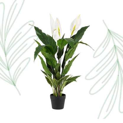 Kunstplant - Spathiphyllum - Lepelplant - 90 cm - Forestbloom