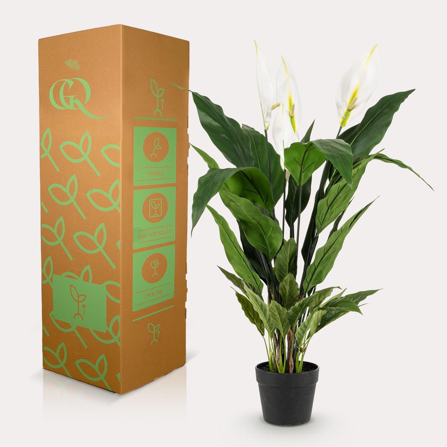 Kunstplant - Spathiphyllum - Lepelplant - 90 cm - Forestbloom