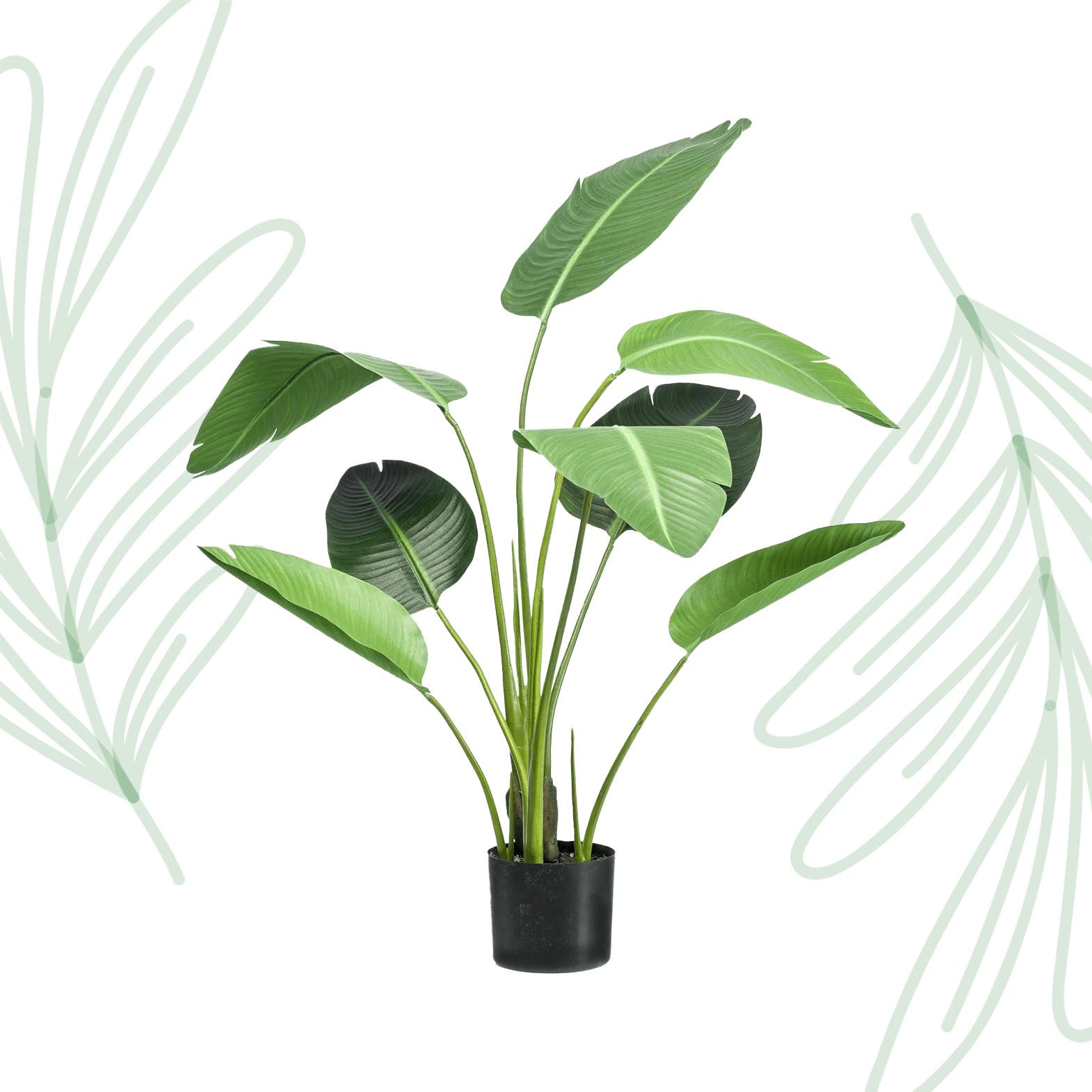 Kunstplant - Strelitzia Nicolai - Paradijsvogelbloem - 120 cm - Forestbloom