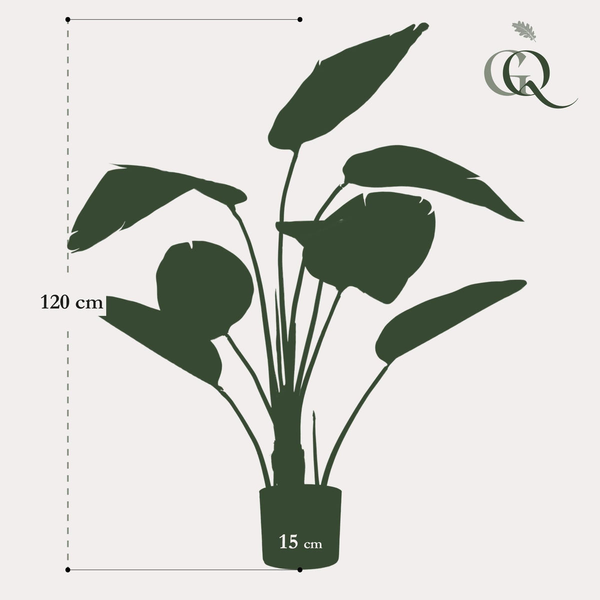 Kunstplant - Strelitzia Nicolai - Paradijsvogelbloem - 120 cm - Forestbloom