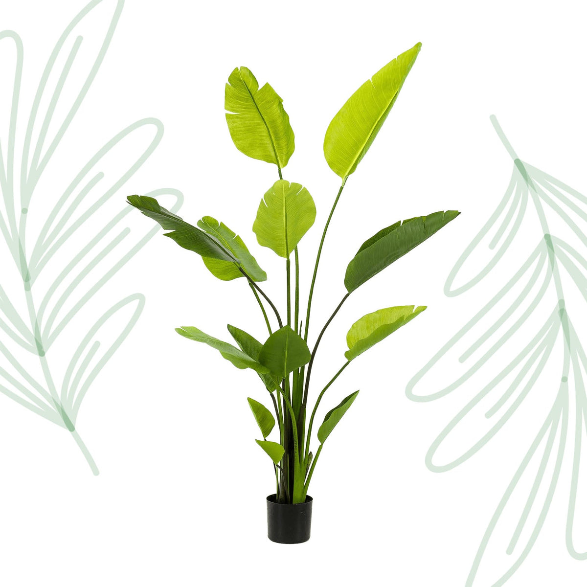 Kunstplant - Strelitzia Nicolai - Paradijsvogelbloem - 150 cm - Forestbloom