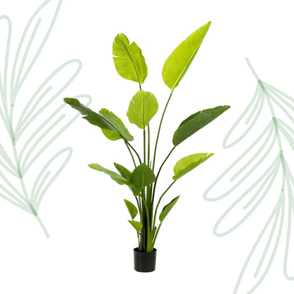 Kunstplant - Strelitzia Nicolai - Paradijsvogelbloem - 150 cm - Forestbloom
