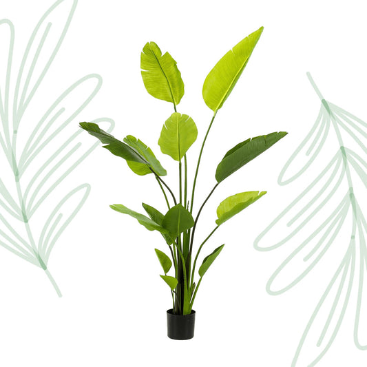 Kunstplant - Strelitzia Nicolai - Paradijsvogelbloem - 150 cm - Forestbloom