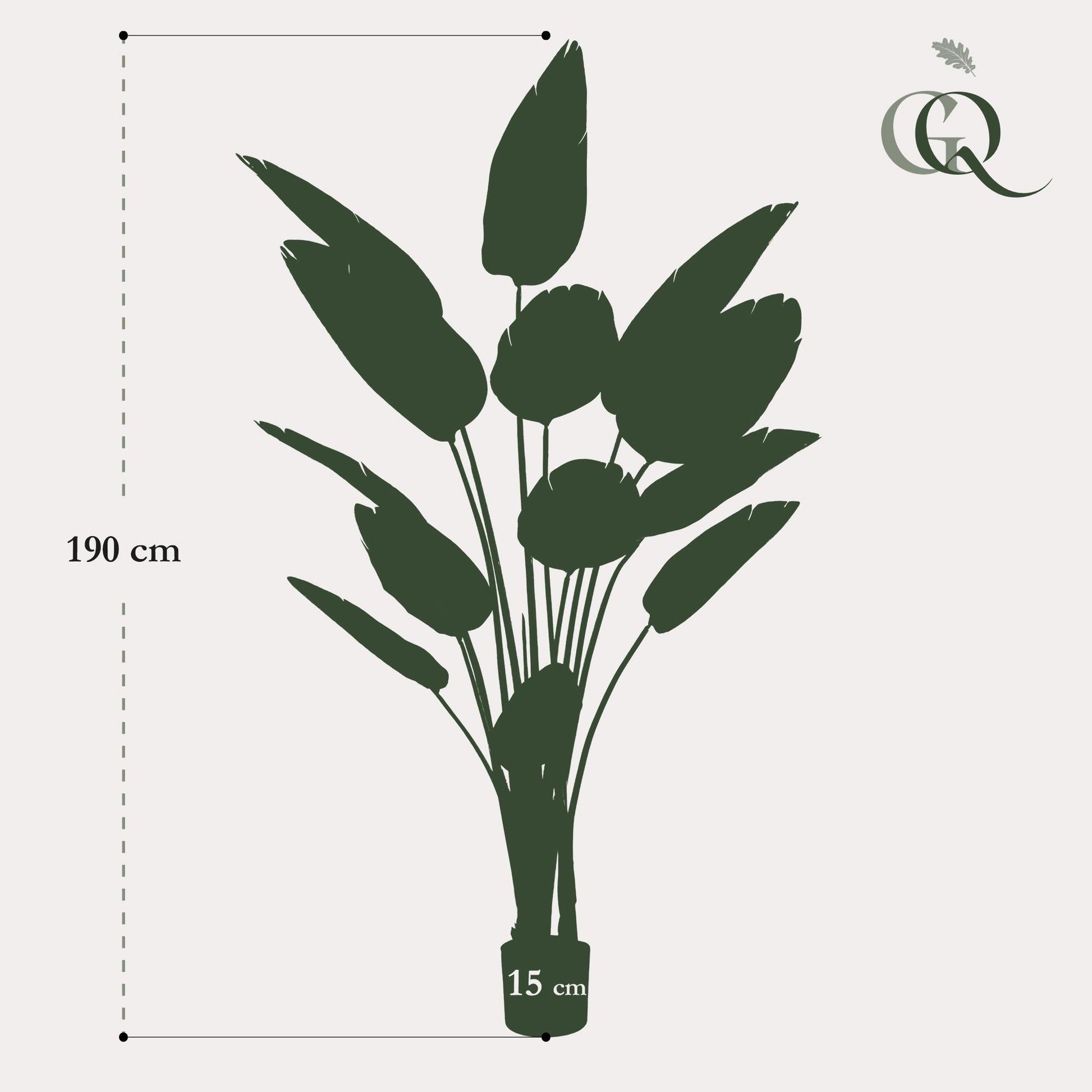 Kunstplant - Strelitzia Nicolai - Paradijsvogelbloem - 190 cm - Forestbloom