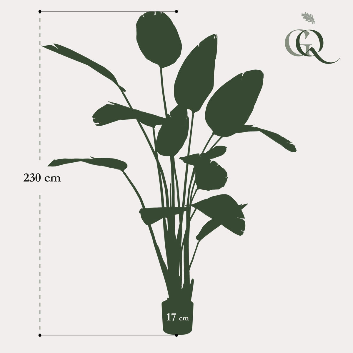 Kunstplant - Strelitzia Nicolai - Paradijsvogelbloem - 230 cm - Forestbloom