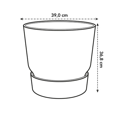 Pot elho Greenville Round grijs - D39 x H37 - Forestbloom