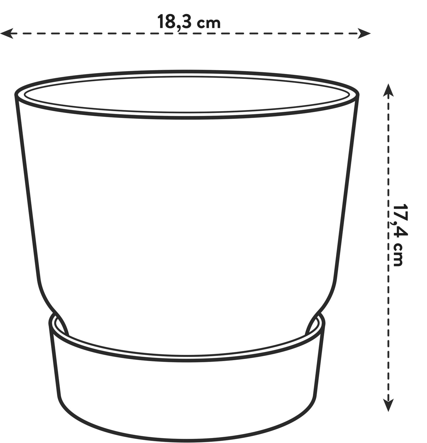 Pot elho Greenville Round wit - D18 x H17 - Forestbloom