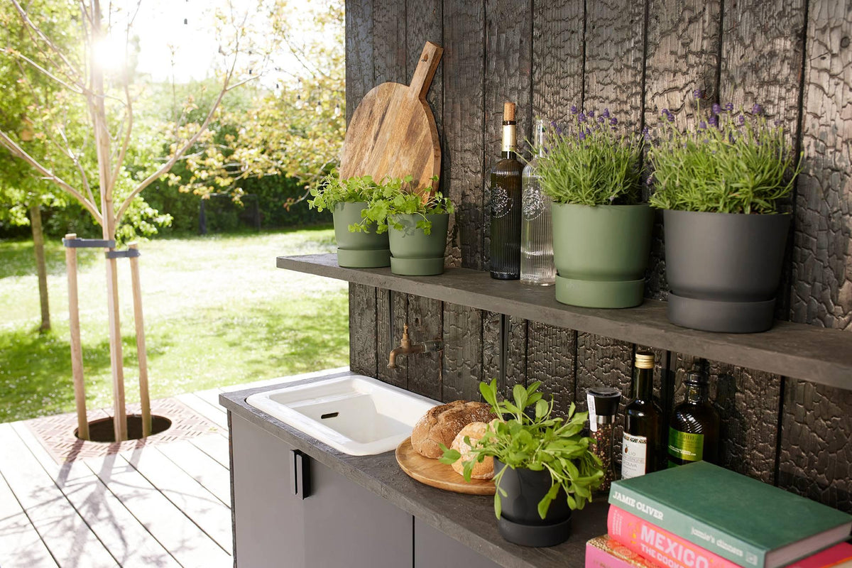 Pot elho Greenville Round zwart - D14 x H13 - Forestbloom