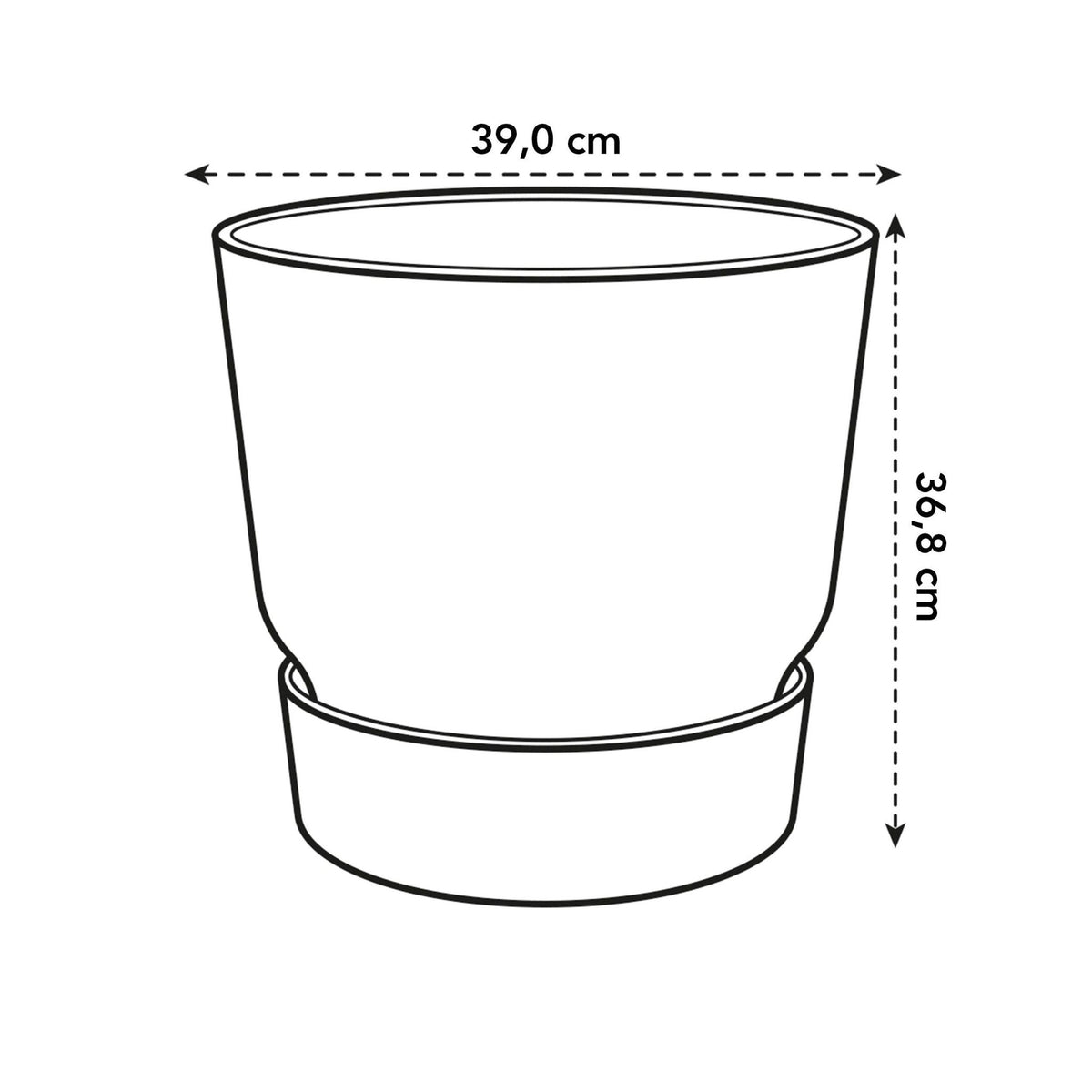 Pot elho Greenville Round zwart - D39 x H37 - Forestbloom