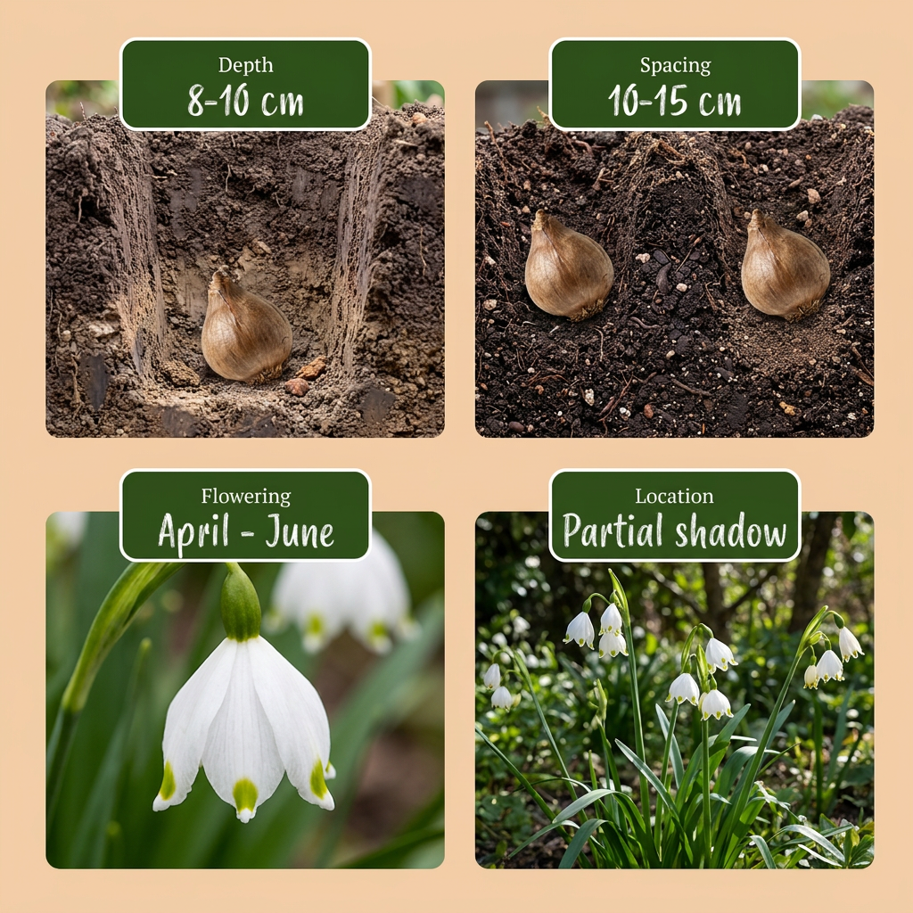40x Leucojum Aestivum - Zomerschneeklokje - Wit - Voorjaarsbloeier - Bolmaat 8/9