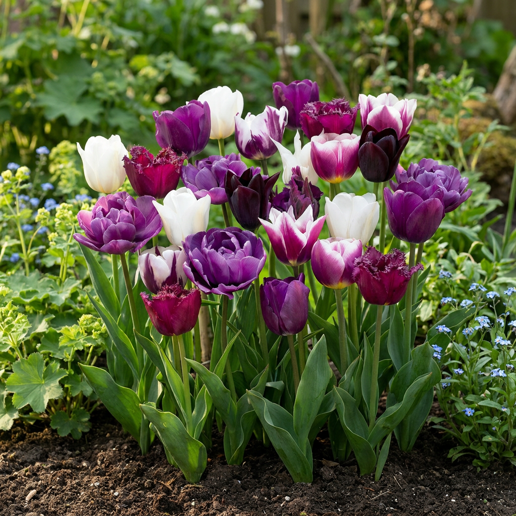 35x Tulipa Blueberry mix - Tulipa Blueberry mix - Diversen - Voorjaarsbloeier - Bolmaat 11/12