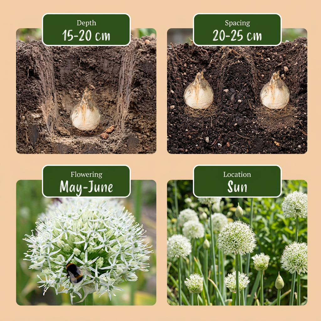 12x Allium Mount Everest - Sierui - Wit - Zomerbloeier - Bolmaat 16/18