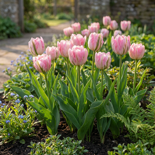 24x Tulipa Double Pink - Dubbele roze tulp - Roze - Voorjaarsbloeier - Bolmaat 11/12